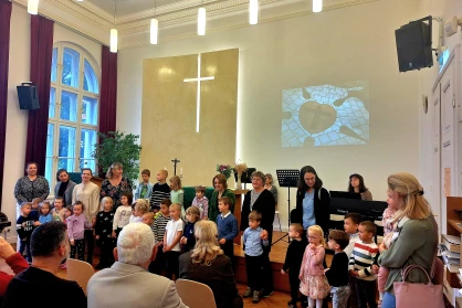 Óvodásaink az aratási hálaadó gyermekistentiszteleten