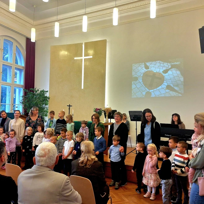 Óvodásaink az aratási hálaadó gyermekistentiszteleten