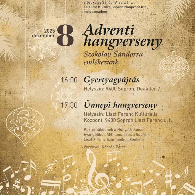 Fénnyel, dallal – Adventi hangverseny és gyertyagyújtás Szokolay Sándor zeneszerző halálának évfordulóján